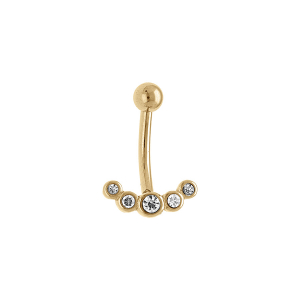 PIERCING ACIER DORÉ OREILLE ROOK ET ARCADE 5 OXDES BLANCS SERTIS CLOS
