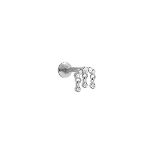 PIERCING ACIER OREILLE HÉLIX ET TRAGUS OXYDES BLANCS