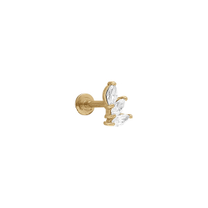 PIERCING ACIER DORÉ OREILLE HELIX, DRAGUS OXYDE BLANC