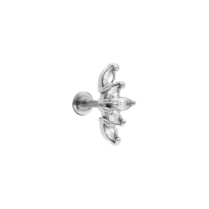 PIERCING ACIER OREILL HELIX, TRAGUS OXYDES BLANCS