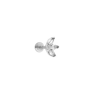 PIERCING ACIER OREILLE HELIX, TRAGUS OXYDES BLANCS