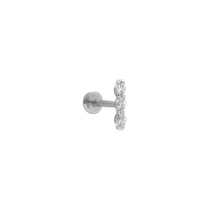 PIERCING ACIER OREILLE HELIX, TRAGUS OXYDES BLANCS