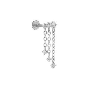 PIERCING ACIER OREILLE PENDANT 3 RANGS HELIX, TRAGUS