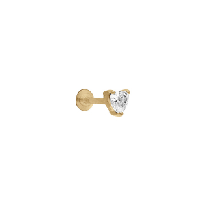 PIERCING ACIER DORÉ OREILLE HELIX, TRAGUS OXYDE BLANC
