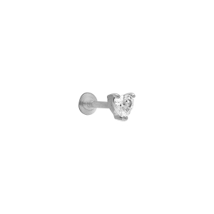 PIERCING ACIER OREILLE HELIX, TRAGUS OXYDE BLANC