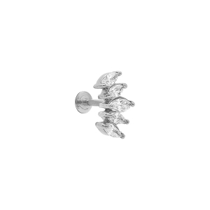 PIERCING ACIER OREILLE HELIX, TRAGUS OXYDES BLANCS