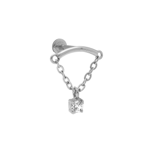 PIERCING ACIER OREILLE HELIX OXYDE BLANC