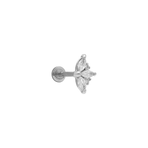 PIERCING ACIER OREILLE HELIX, TRAGUS OXYDES BLANCS