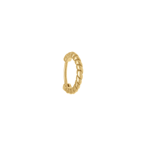 PIERCING ACIER DORÉ ANNEAU TORSADE HELIX, TRAGUS, DAITH, ROOK
