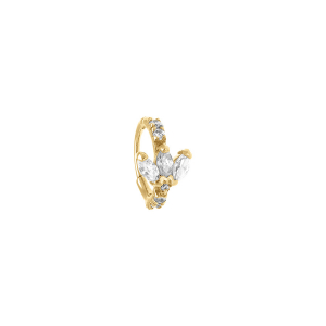 PIERCING ACIER DORÉ OREILLE HELIX, ROOK ANNEAU OXYDES BLANCS