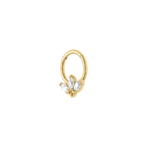 PIERCING ACIER DORÉ OREILLE HELIX, TRAGUS, DAITH, ANNEAU OXYDES BLANCS