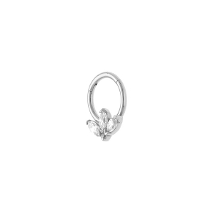 PIERCING ACIER OREILLE HELIX, TRAGUS, DAITH ANNEAUX OXYDES BLANCS