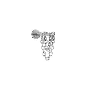 PIERCING ACIER OREILLE HELIX, TRAGUS CHAINETTE
