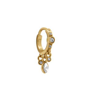 PIERCING ACIER DORÉ OREILLE ROOK ANNEAU PAMPILLE OXYDES BLANCS