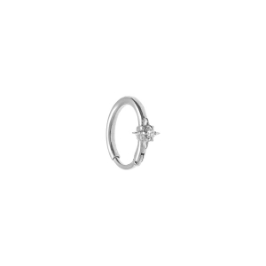 PIERCING ACIER OEILLE HELIX, TRAGUS, ROOK ANNEAU OXYDE BLANC