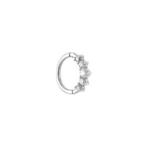 PIERCING ACIER OREILLE HELIX, TRAGUS, DAITH ANNEAU OXYDES BLANCS