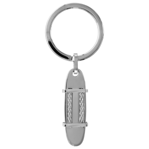 PORTE CLEF ACIER RECTANGULAIRE PANS ARRONDI 2 CABLES