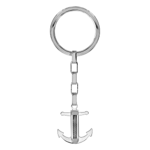 PORTE CLEF ACIER ANCRE MARINE AVEC CABLE GRIS