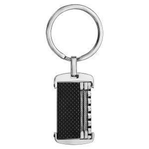 PORTE CLEF ACIER PVD NOIR AVEC CABLE GRIS