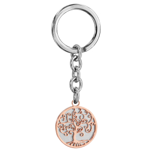 PORTE CLEF ACIER ABRE DE VIE PVD ROSE