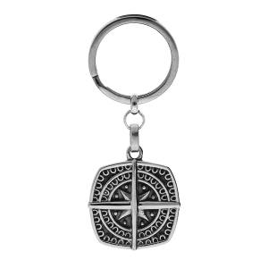 PORTE CLEF ACIER PATINE GLOBE TROTTER