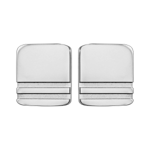 BOUTONS DE MANCHETTE ACIER CARRÉ 2 TRAITS