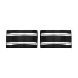 BOUTONS DE MANCHETTE ACIER ET PVD NOIR