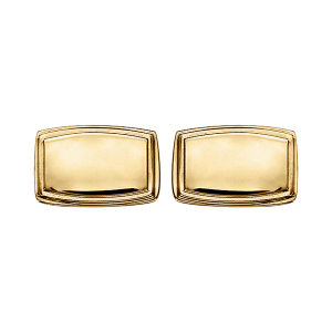 BOUTONS DE MANCHETTE ACIER DORÉ RECTANGULAIRE LISSE