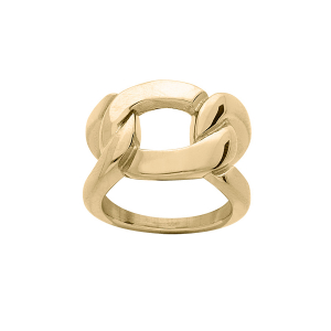 BAGUE ACIER  ET PVD DORÉ MAILLE