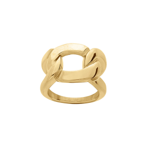 BAGUE ACIER  ET PVD DORÉ MAILLE