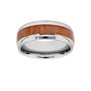 BAGUE ACIER ET ASPECT BOIS