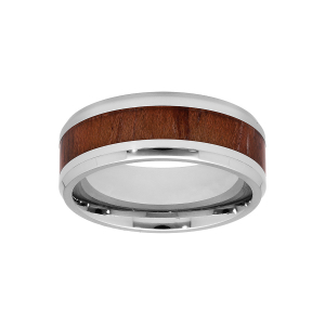 BAGUE ACIER ET ASPECT BOIS