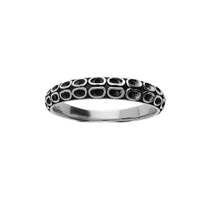 BAGUE ACIER ET NOIR ANNEAU MOTIFS