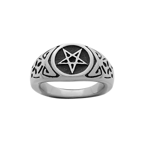 BAGUE ACIER RONDE ETOILE