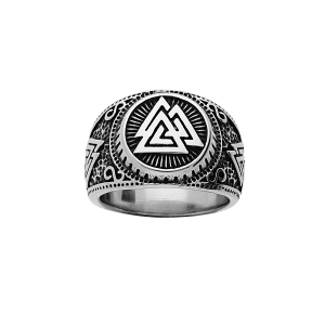BAGUE ACIER PATINÉ VIKING
