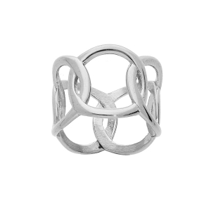 BAGUE ACIER MULTI CERCLES ENTRELACÉS
