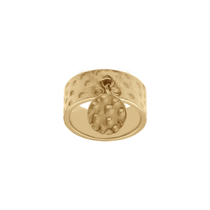 BAGUE ACIER DORÉ PAMPILLE MARTELEE