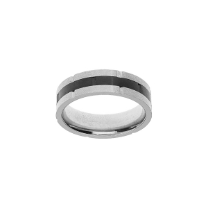 BAGUE ACIER ET PVD NOIR 6MM