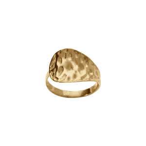 BAGUE ACIER DORÉ MARTELÉE