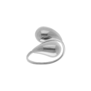 BAGUE ACIER OUVERTE RÉGLABLE  2 GOUTTES