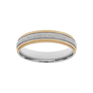 BAGUE ACIER ET PVD DORÉ 5MM