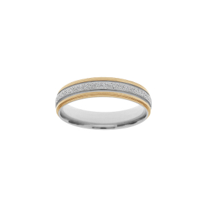 BAGUE ACIER ET PVD DORÉ 5MM