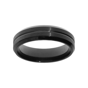 BAGUE ACIER PVD NOIR 6MM