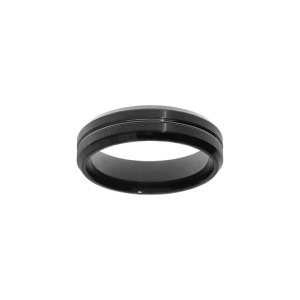 BAGUE ACIER PVD NOIR 6MM