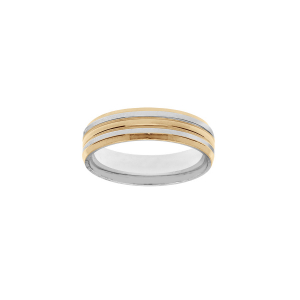 BAGUE ACIER ET PVD DORÉ 6MM