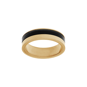 BAGUE ACIER DORÉ ET PVD NOIR 6MM