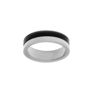 BAGUE ACIER ET PVD NOIR 6MM
