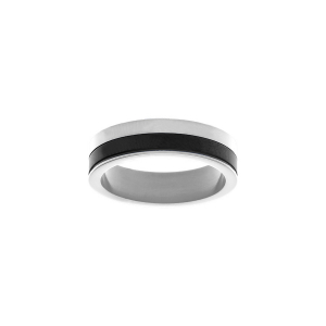 BAGUE ACIER ET PVD NOIR 6MM