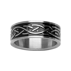 ALLIANCE ACIER GRAVURE TRESSE NOIRE