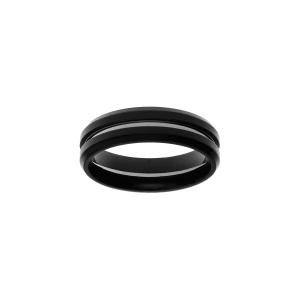 BAGUE ACIER PVD NOIR FILET 6MM